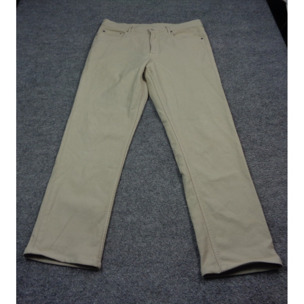 Faherty Stretch Terry 5 Pocket Pants Mens 32x32 Straight Comfort Minimal Neutral